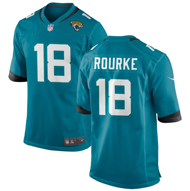 Men's Jacksonville Jaguars #18 Nathan Rourke Teal Stitched Game Jersey - Click Image to Close